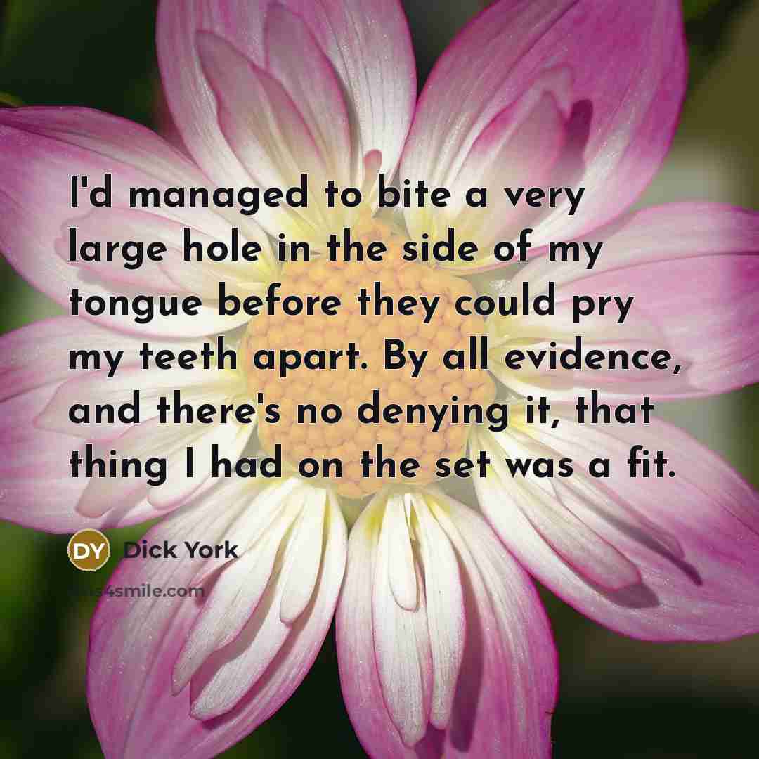 “I'd managed to bite a very large hole in the…” quote by Dick York