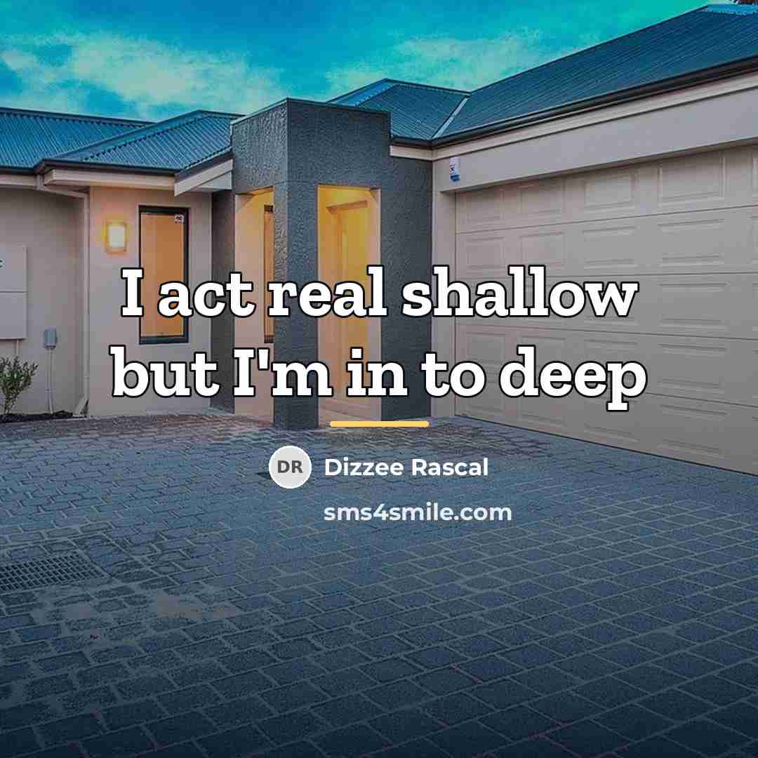 “I act real shallow but I'm in to deep…” quote by Dizzee Rascal