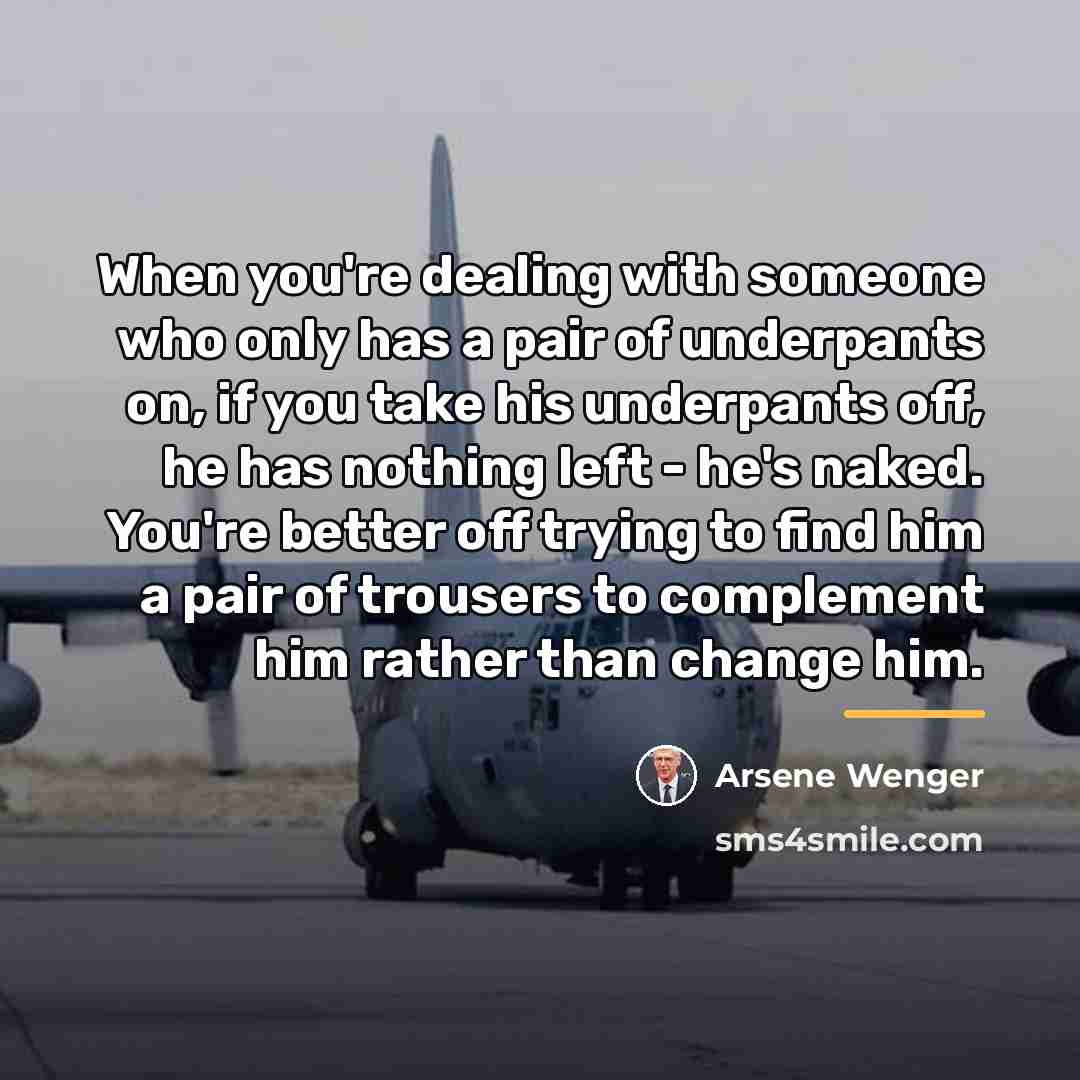 “When you're dealing with someone who only has a pair…” quote by Arsene Wenger