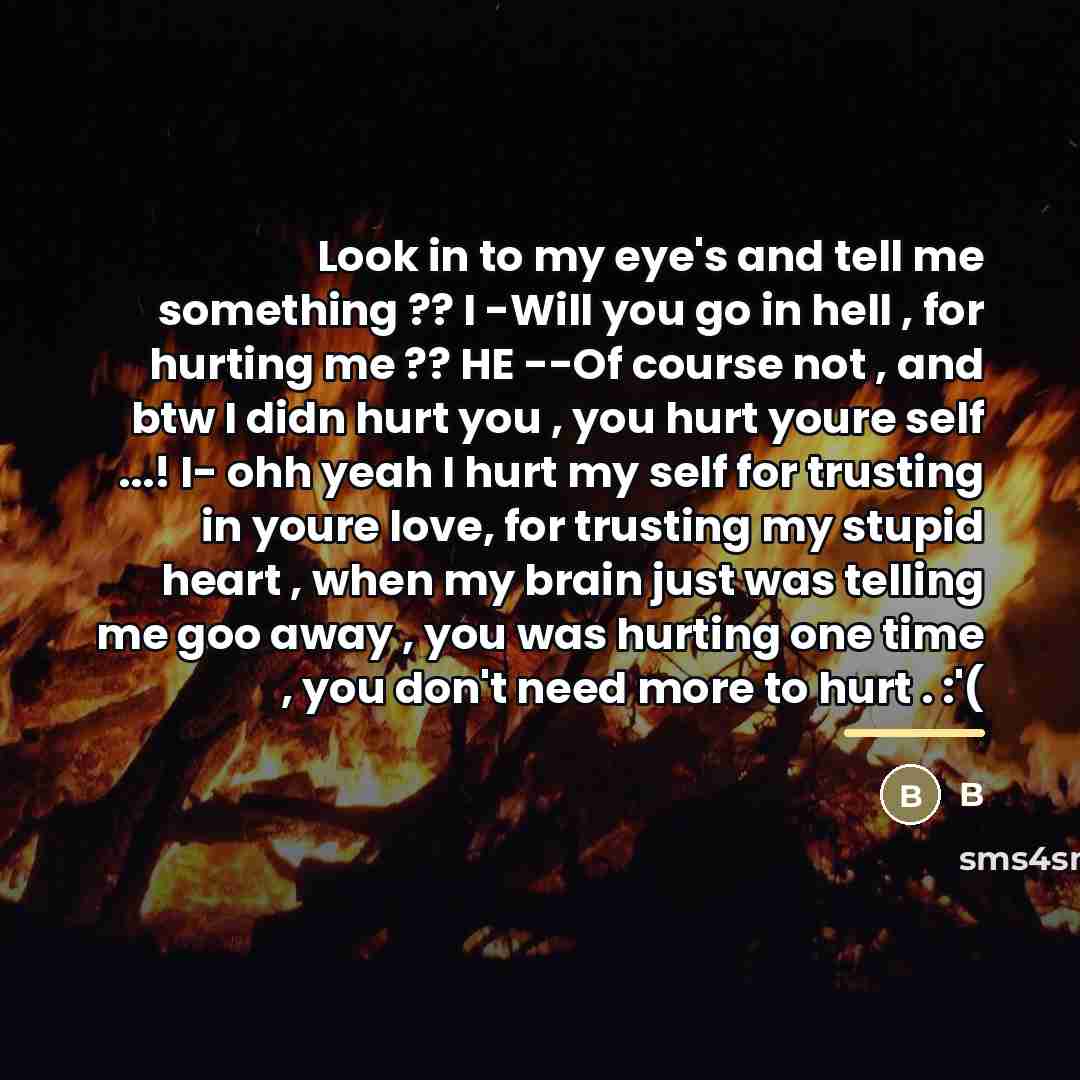 “Look in to my eye's and tell me something ??…” quote by B