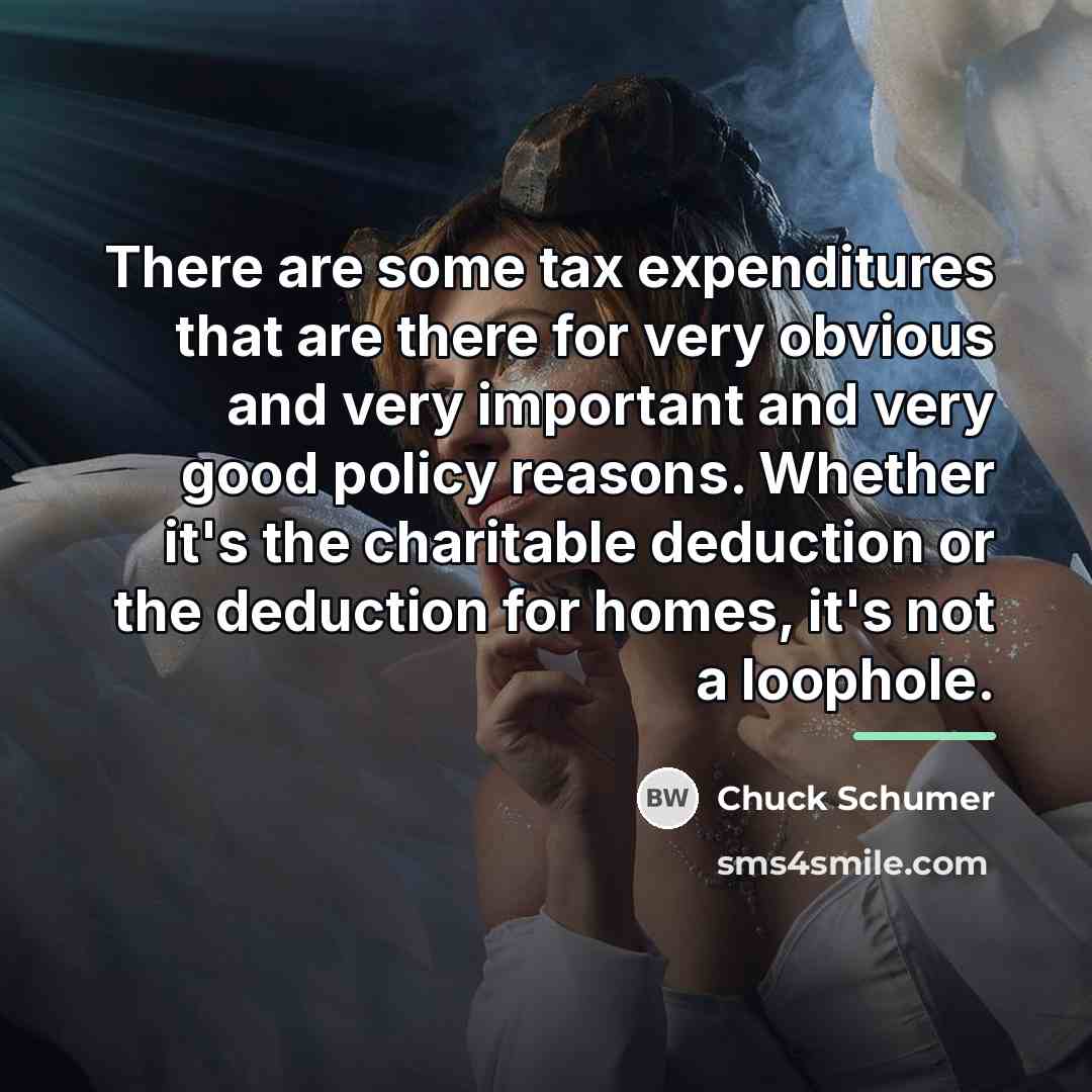 “There are some tax expenditures that are there for very…” quote by Chuck Schumer