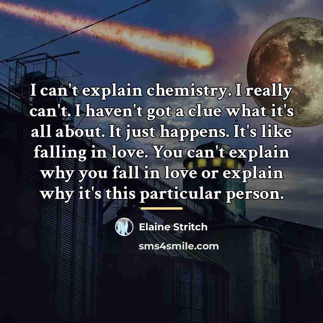 “I can't explain chemistry. I really can't. I haven't got…” quote by Elaine Stritch