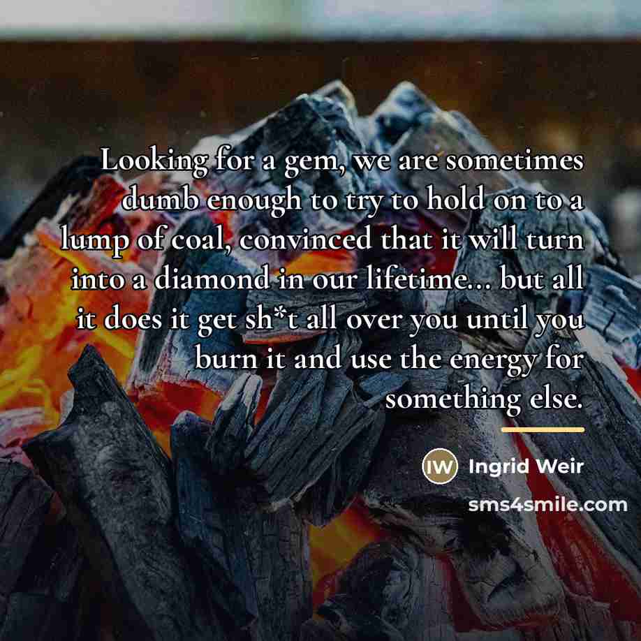 “Looking for a gem, we are sometimes dumb enough to…” quote by Ingrid Weir