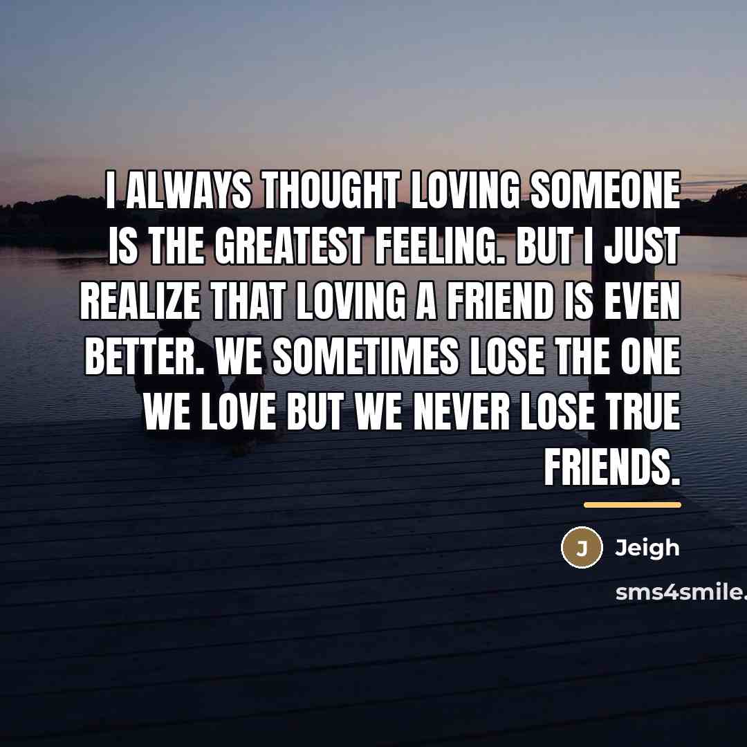 “I always thought loving someone is the greatest feeling. But…” quote by Jeigh