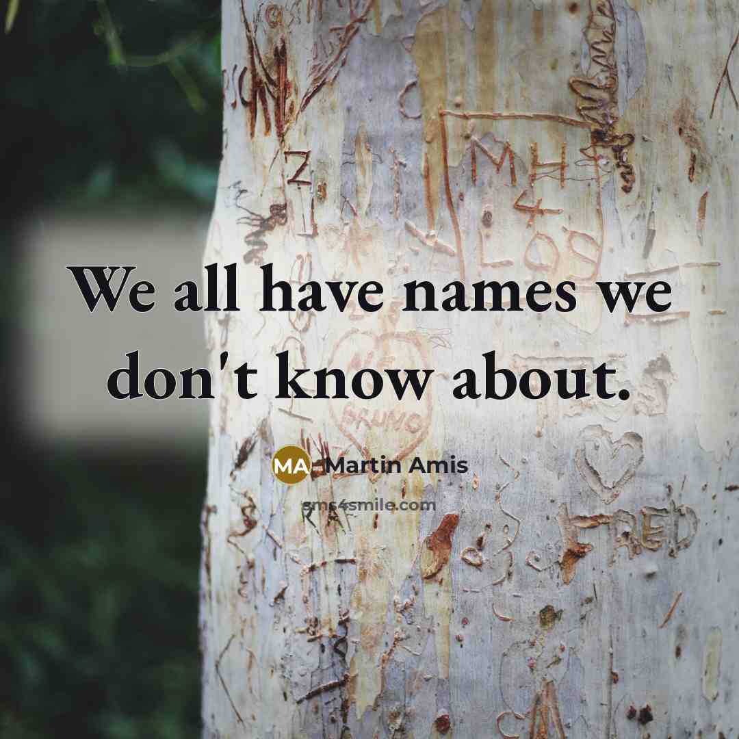 “We all have names we don't know about.…” quote by Martin Amis