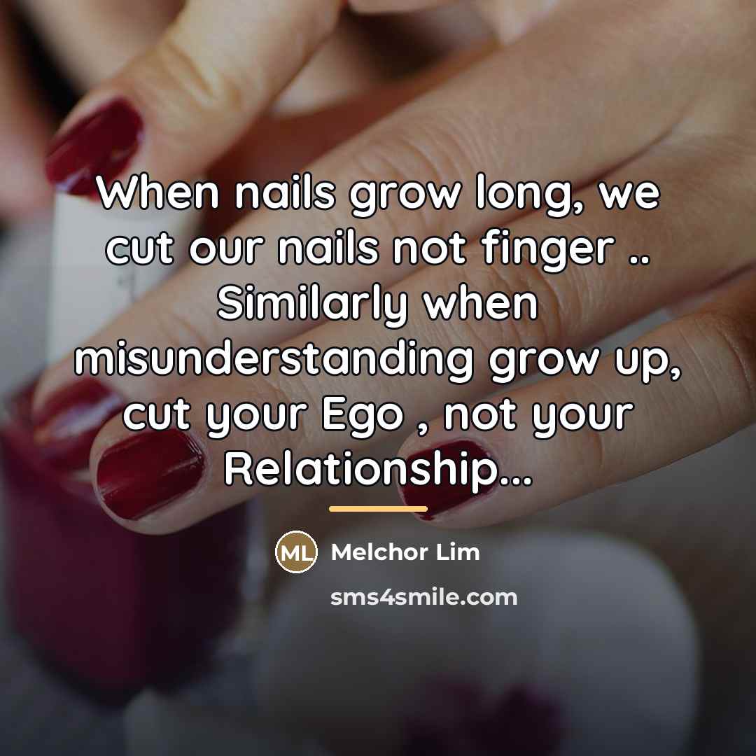 “When nails grow long, we cut our nails not finger…” quote by Melchor Lim