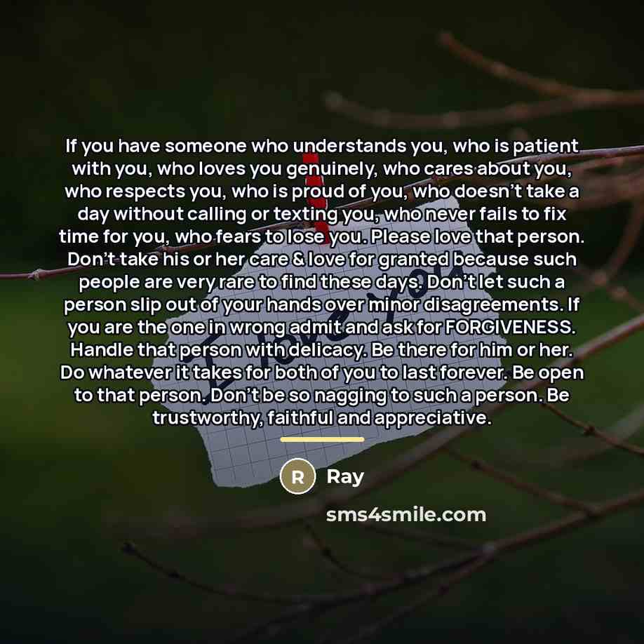 “If you have someone who understands you, who is patient…” quote by Ray