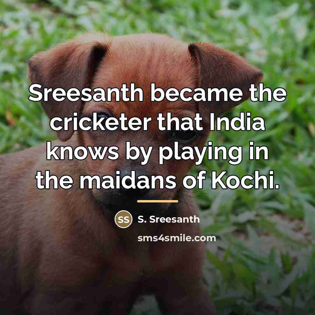 “Sreesanth became the cricketer that India knows by playing in…” quote by S. Sreesanth