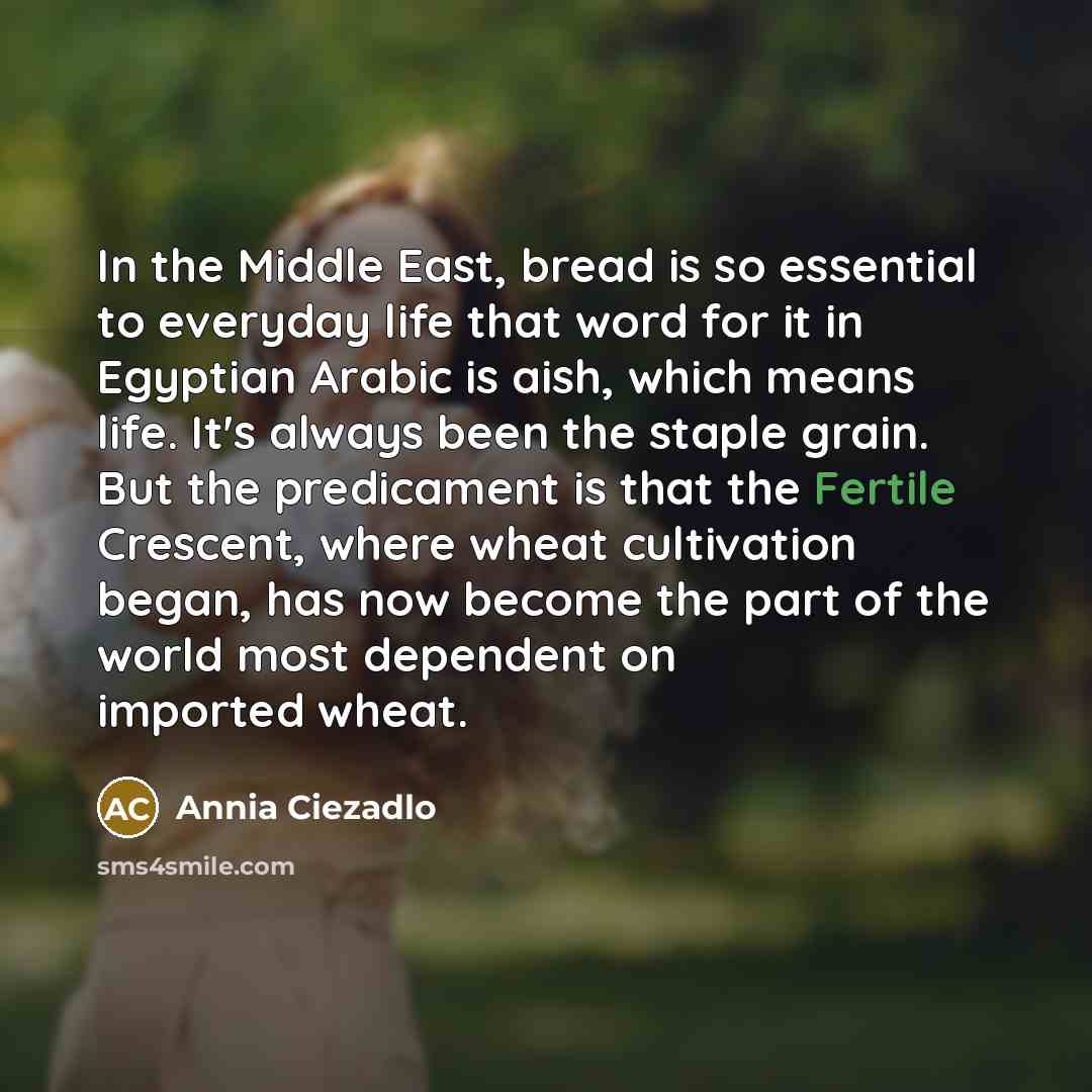 “In the Middle East, bread is so essential to everyday…” quote by Annia Ciezadlo