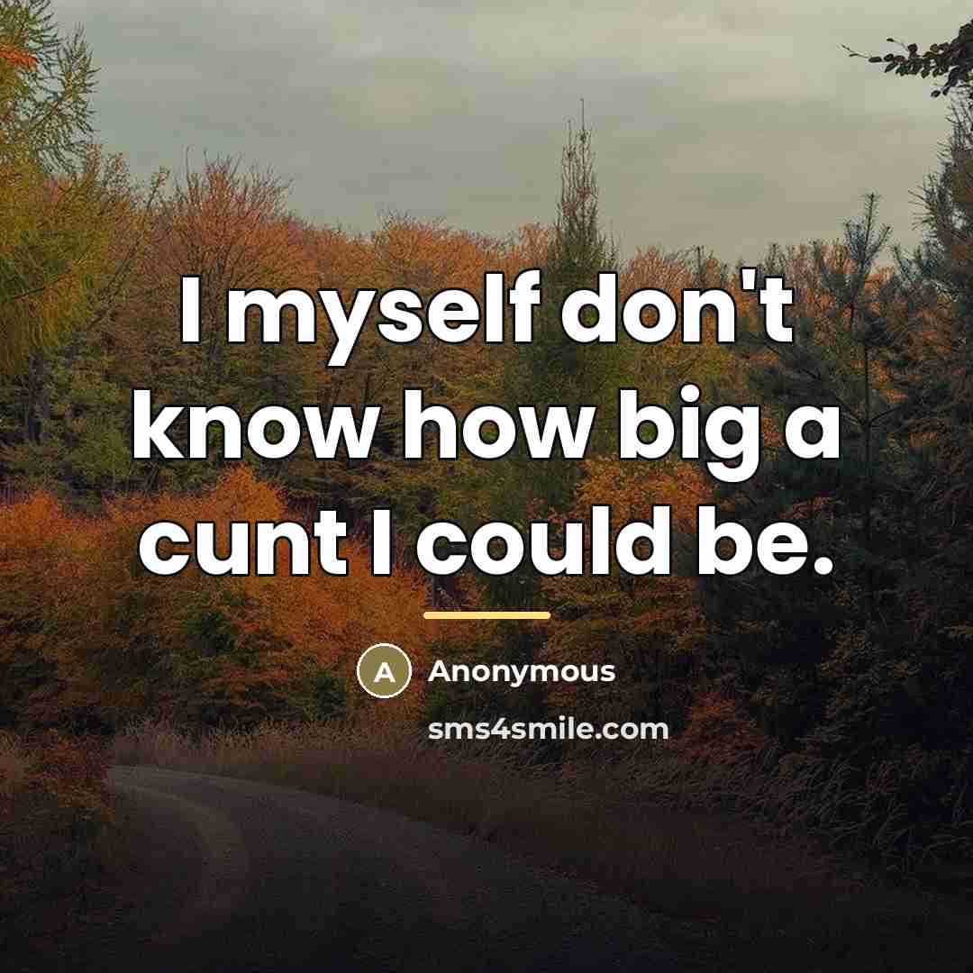 “I myself don't know how big a cunt I could…” quote by Anonymous
