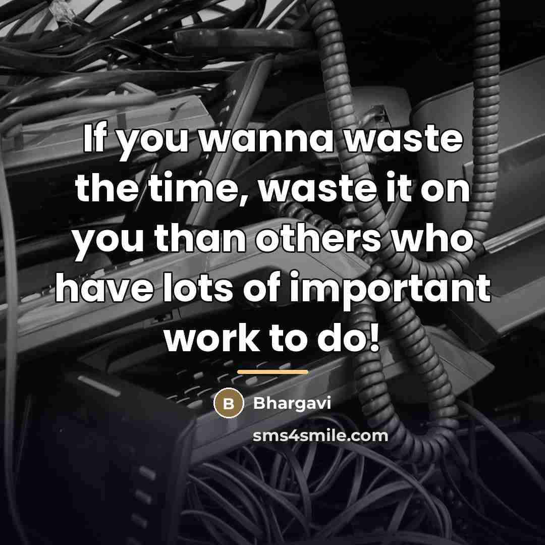 “If you wanna waste the time, waste it on you…” quote by Bhargavi