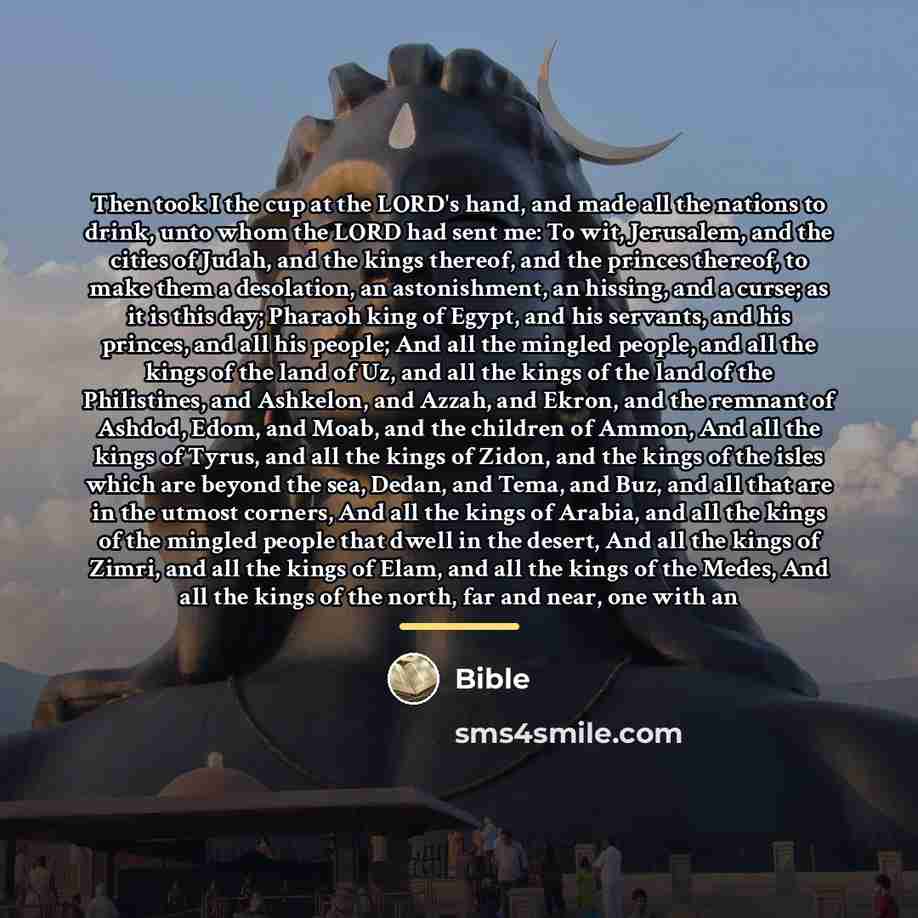 “Then took I the cup at the LORD's hand, and…” quote by Bible