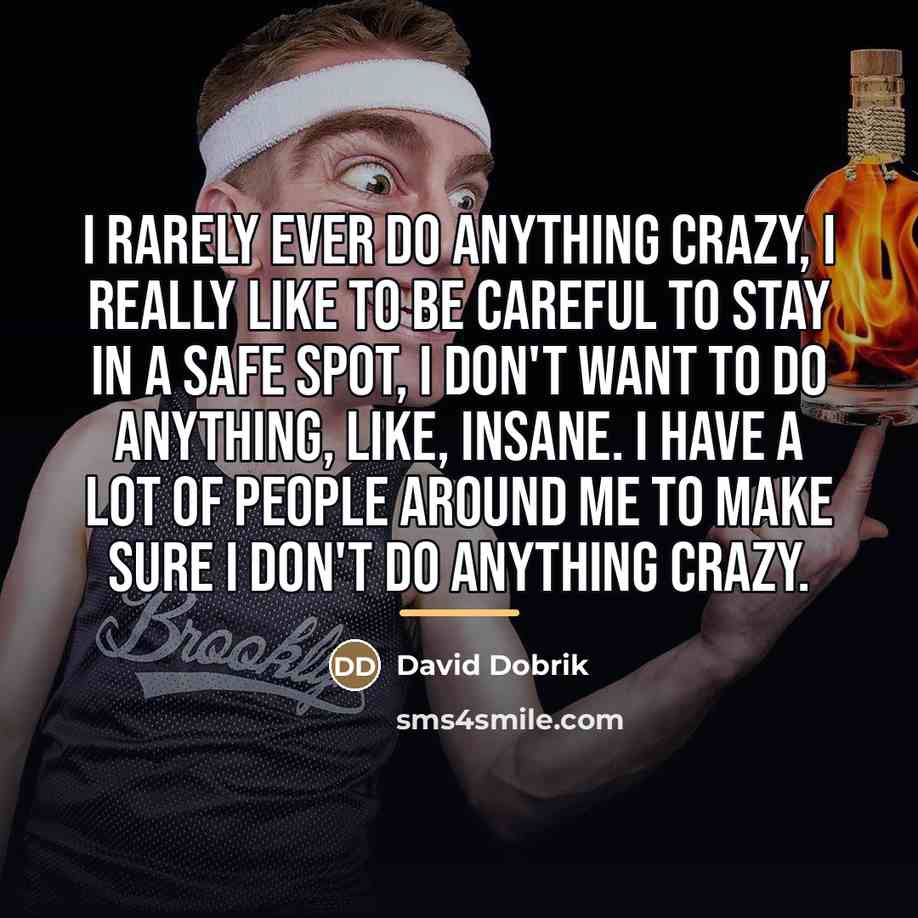 “I rarely ever do anything crazy, I really like to…” quote by David Dobrik