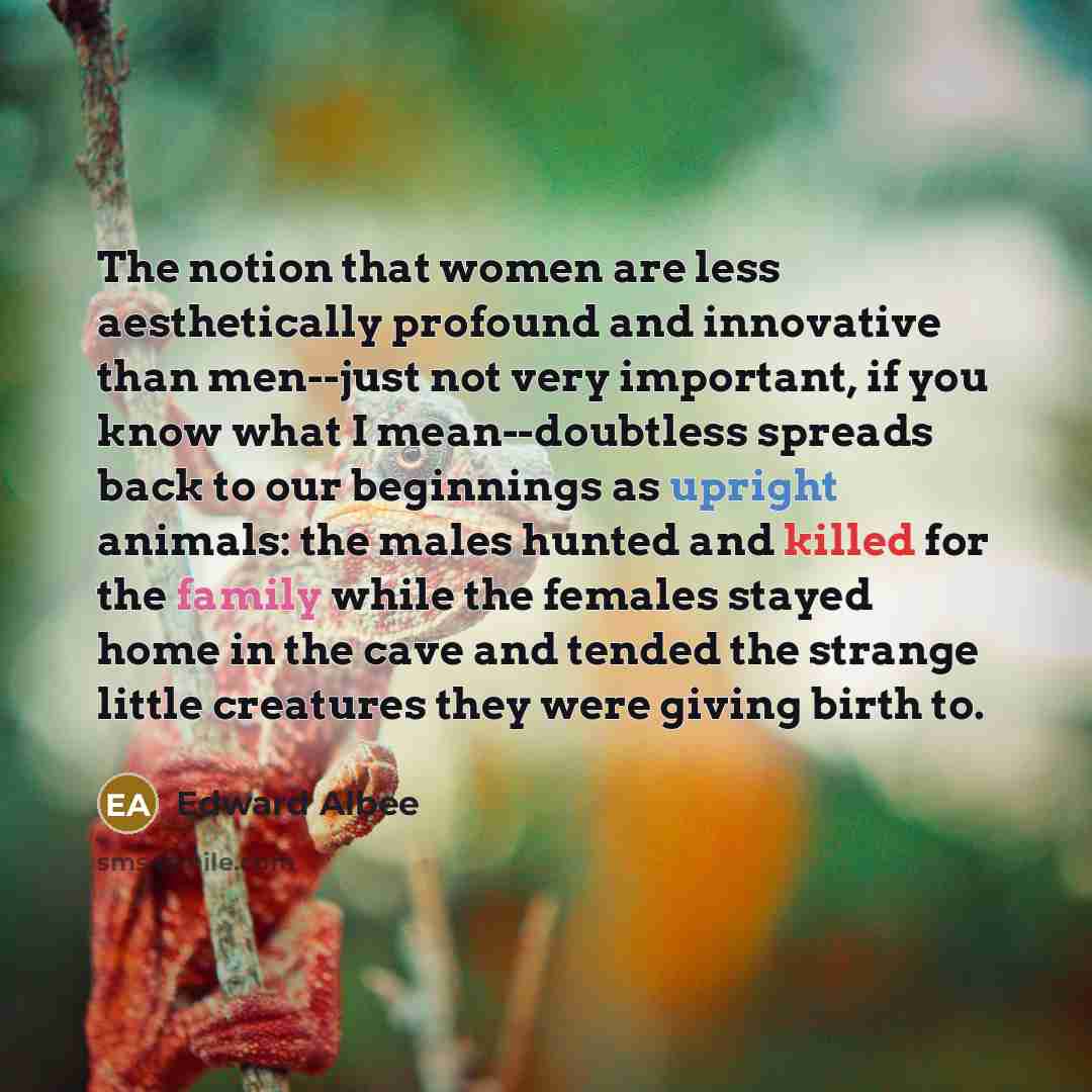 “The notion that women are less aesthetically profound and innovative…” quote by Edward Albee