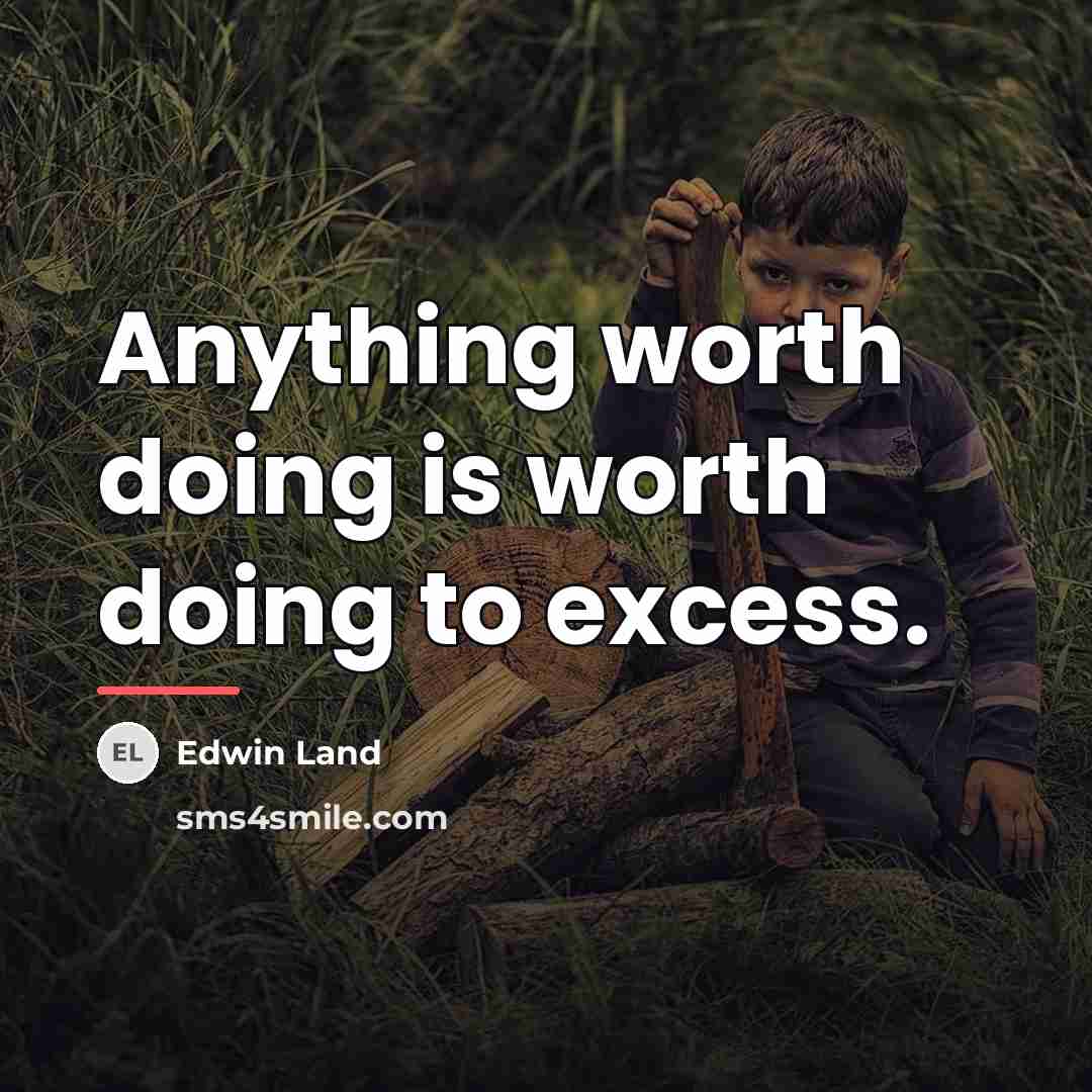 “Anything worth doing is worth doing to excess.…” quote by Edwin Land