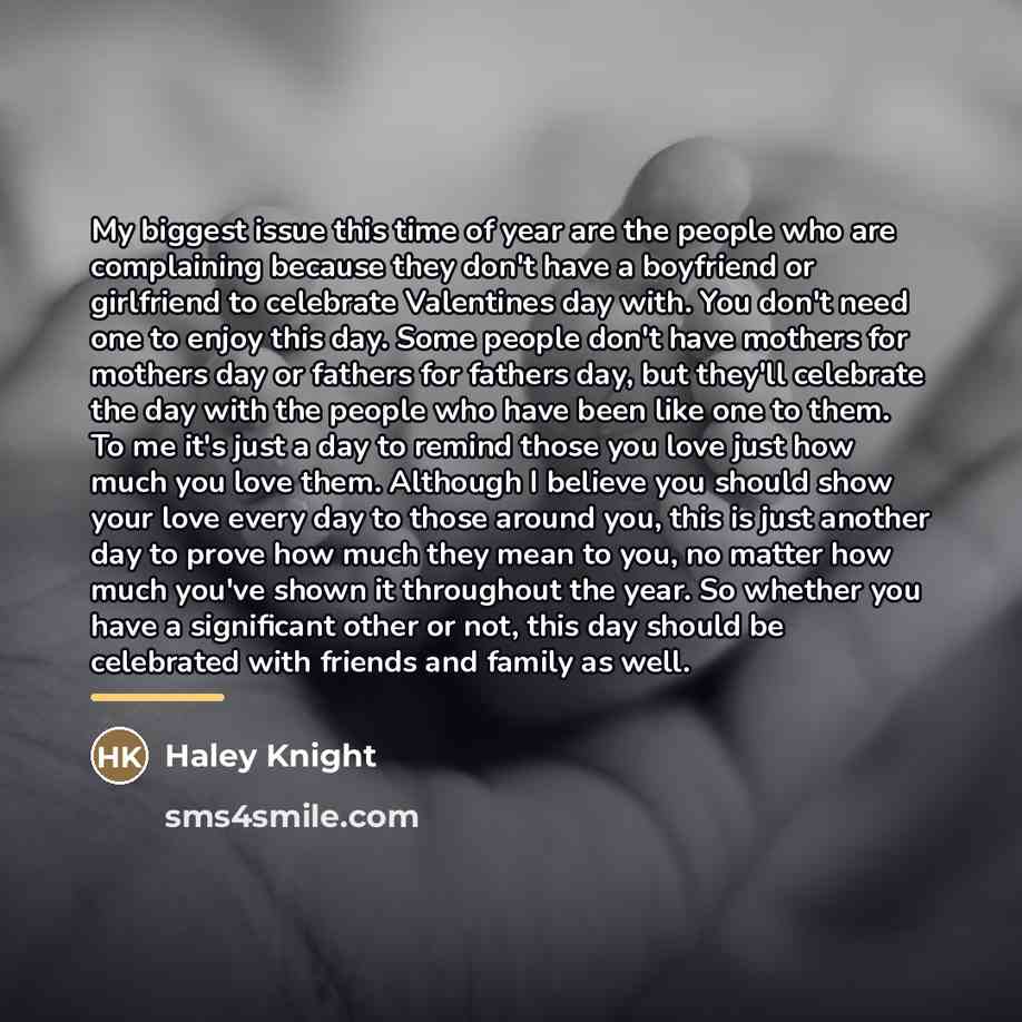“My biggest issue this time of year are the people…” quote by Haley Knight