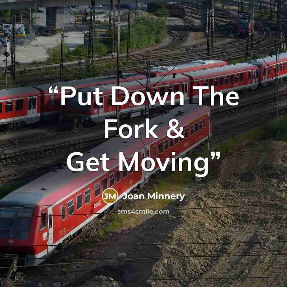 “Put Down The Fork & Get Moving” quote by Joan Minnery