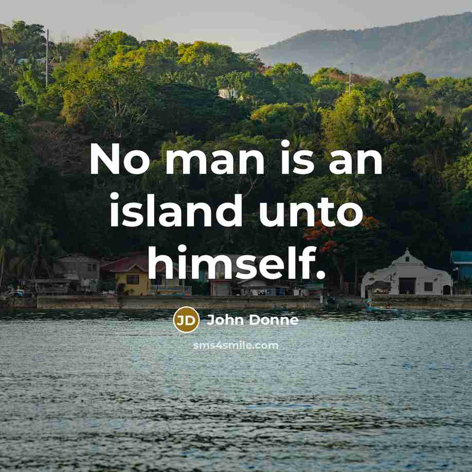 “No man is an island unto himself.…” quote by John Donne