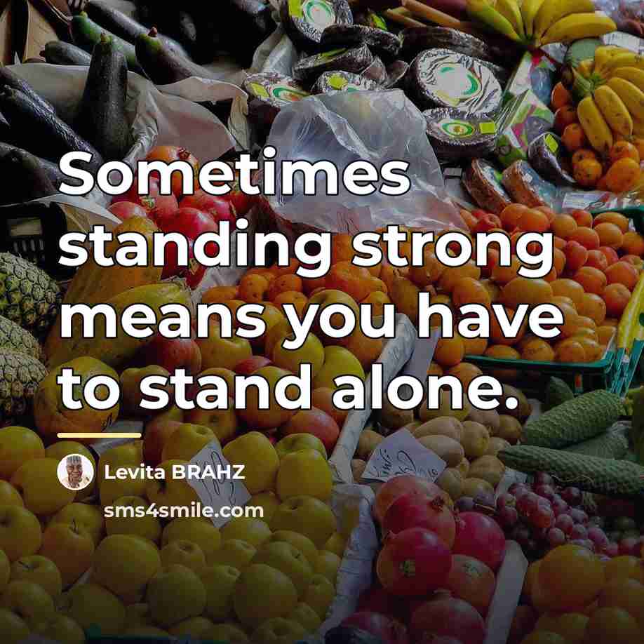 “Sometimes standing strong means you have to stand alone.…” quote by Levita BRAHZ