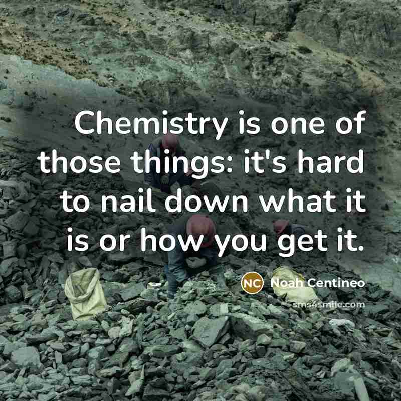 “Chemistry is one of those things: it's hard to nail…” quote by Noah Centineo