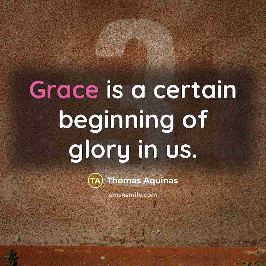 “Grace is a certain beginning of glory in us.…” quote by Thomas Aquinas