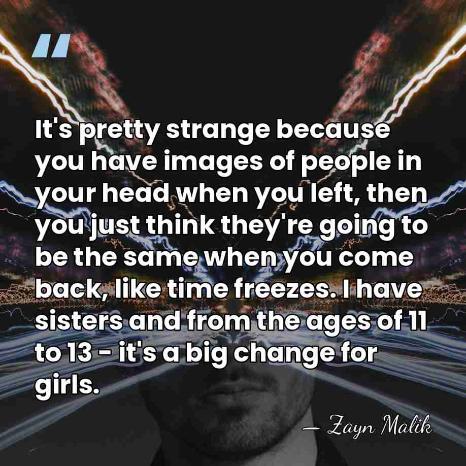 It's pretty strange because you have images of people in your head&hellip; - Zayn Malik