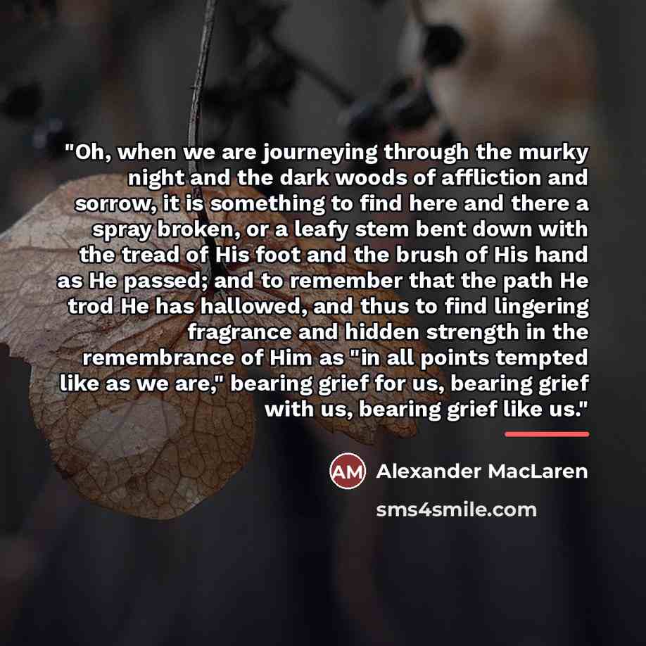 “"Oh, when we are journeying through the murky night and…” quote by Alexander MacLaren