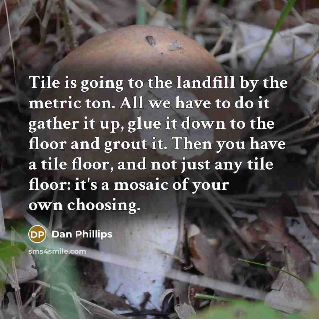 “Tile is going to the landfill by the metric ton.…” quote by Dan Phillips