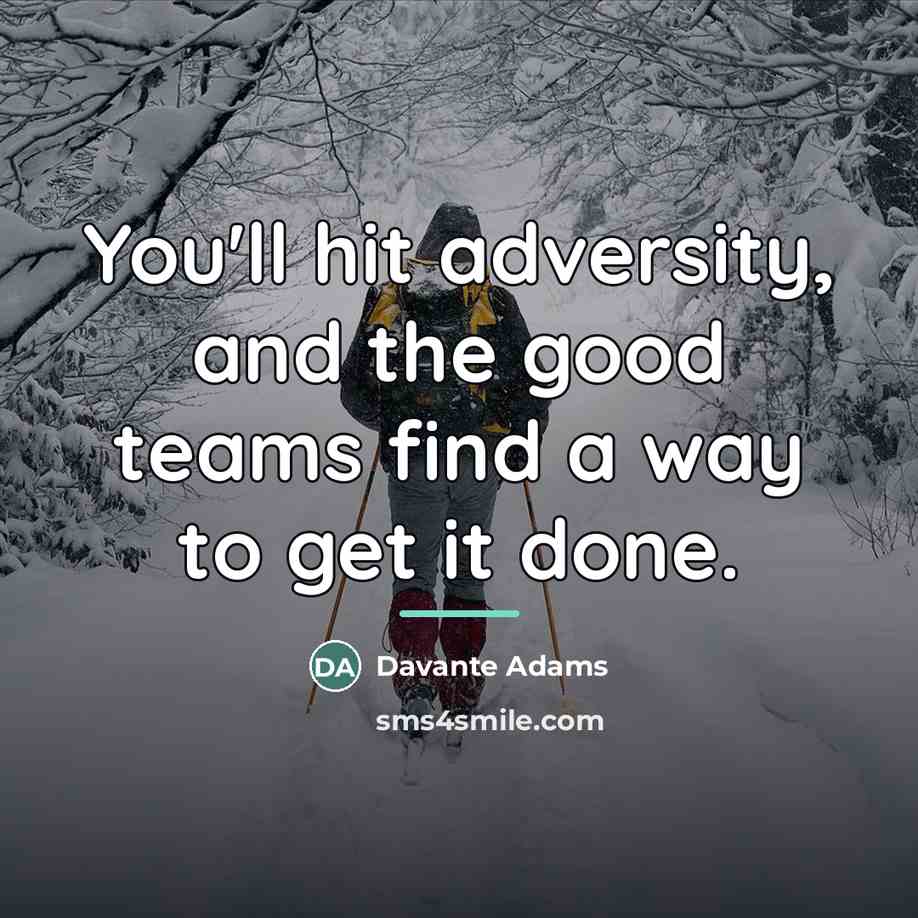 “You'll hit adversity, and the good teams find a way…” quote by Davante Adams
