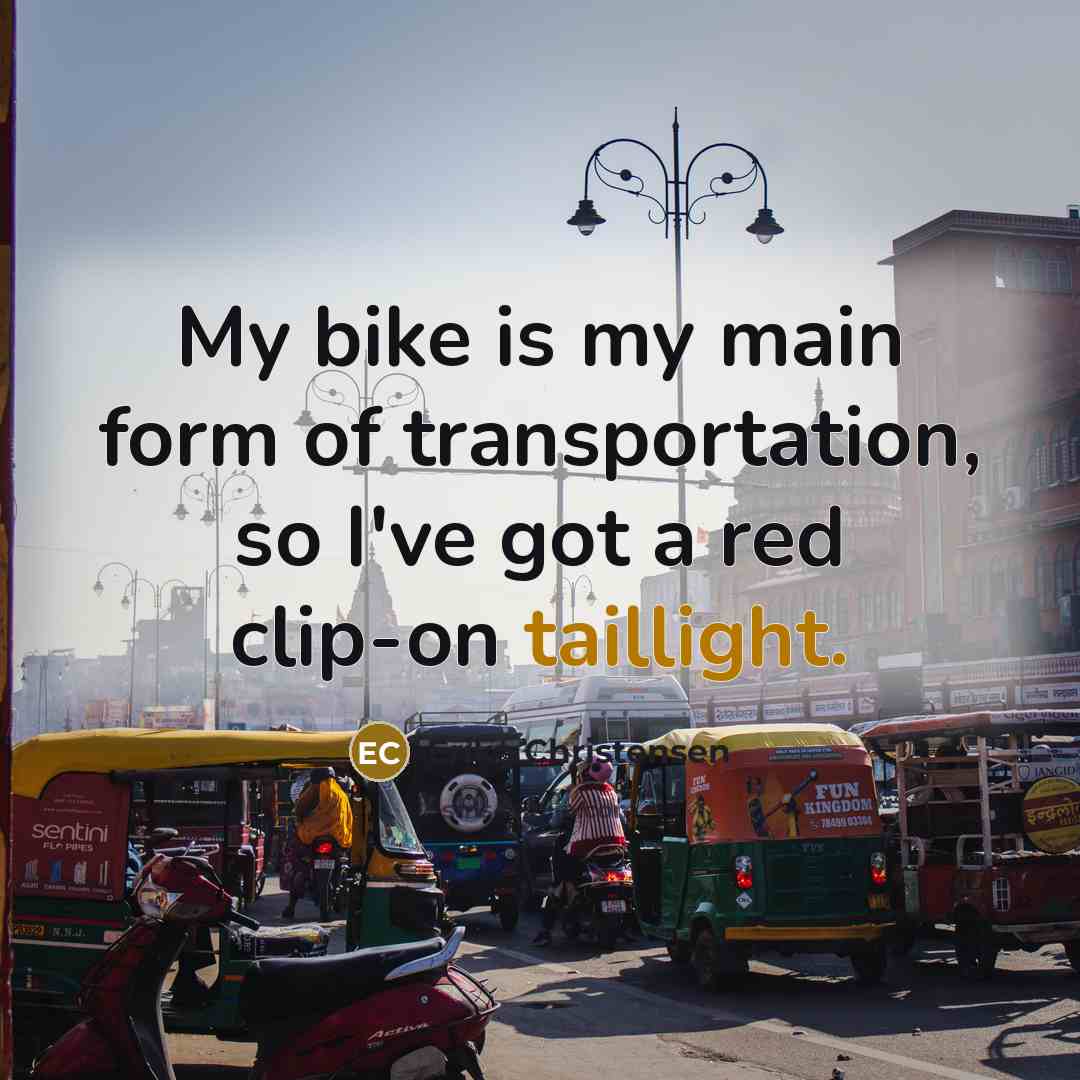 “My bike is my main form of transportation, so I've…” quote by Erika Christensen