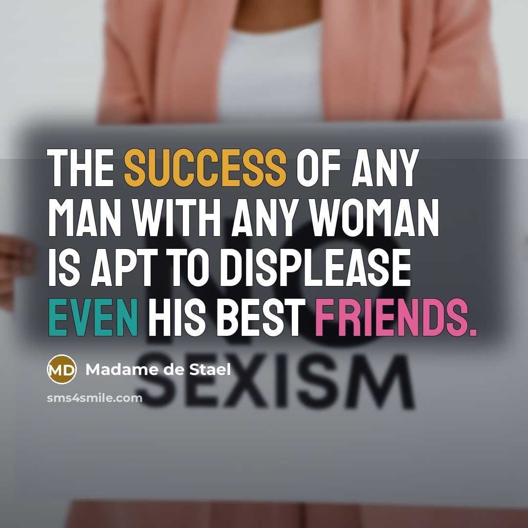 “The success of any man with any woman is apt…” quote by Madame de Stael
