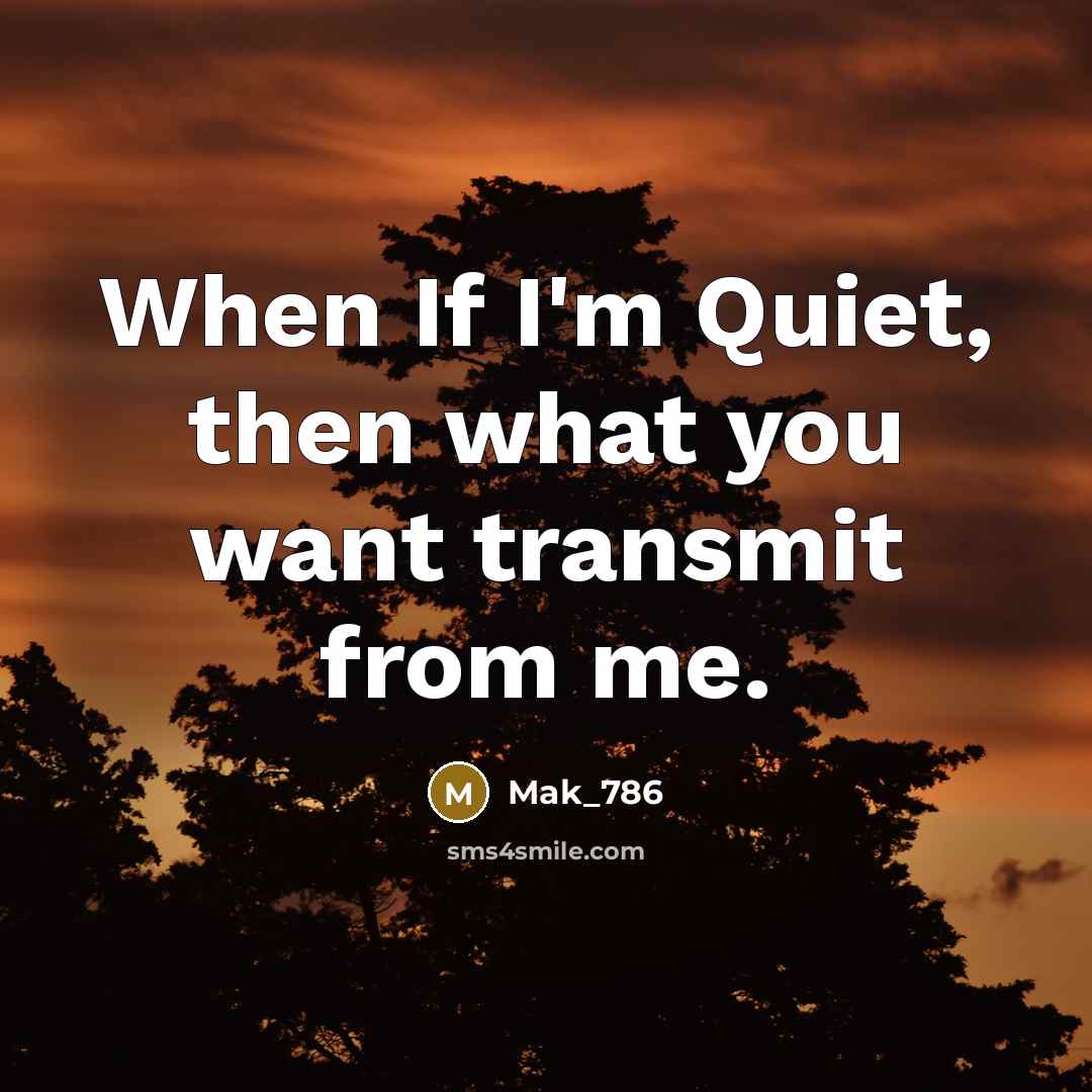 “When If I'm Quiet, then what you want transmit from…” quote by Mak_786