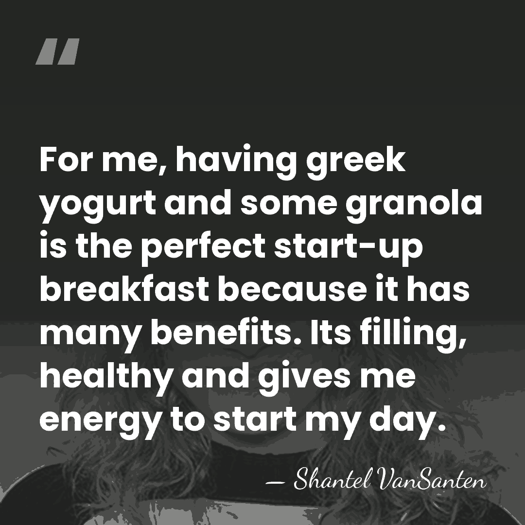 For me, having greek yogurt and some granola is the perfect start-up&hellip; - Shantel VanSanten