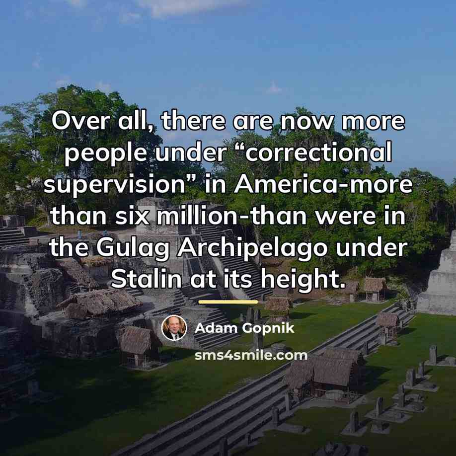 “Over all, there are now more people under “correctional supervision”…” quote by Adam Gopnik