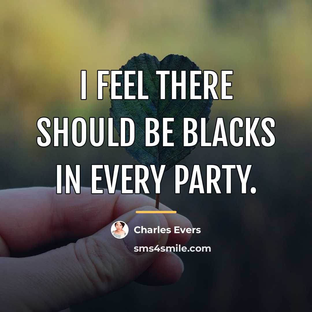 “I feel there should be blacks in every Party.…” quote by Charles Evers