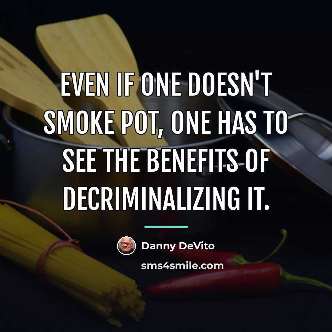 “Even if one doesn't smoke pot, one has to see…” quote by Danny DeVito