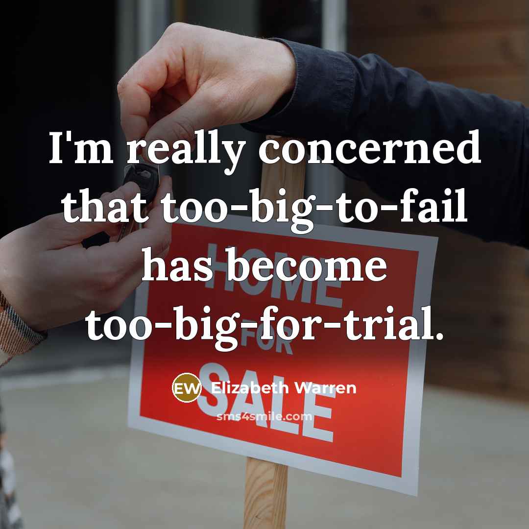 “I'm really concerned that too-big-to-fail has become too-big-for-trial.…” quote by Elizabeth Warren