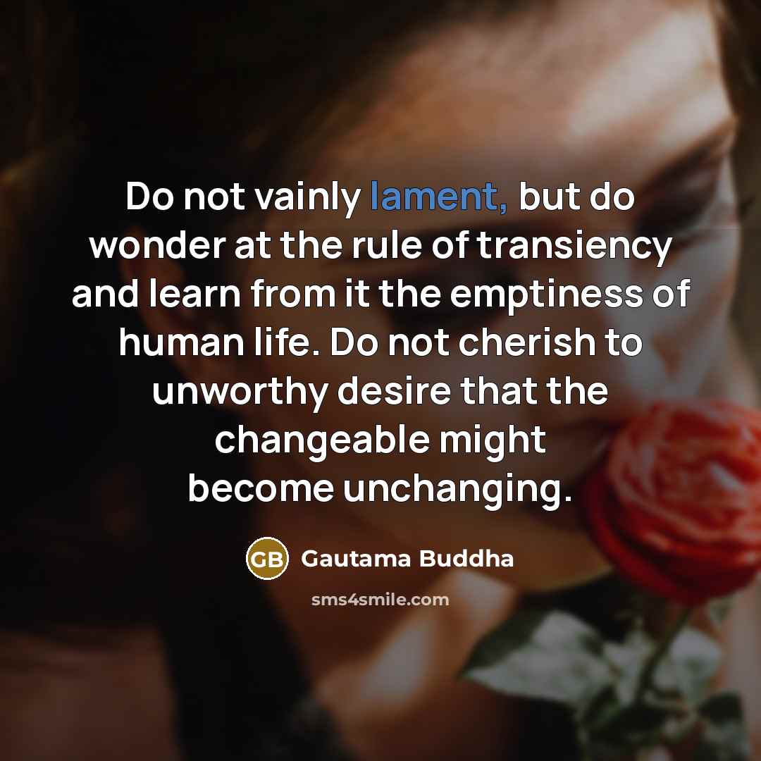 “Do not vainly lament, but do wonder at the rule…” quote by Gautama Buddha