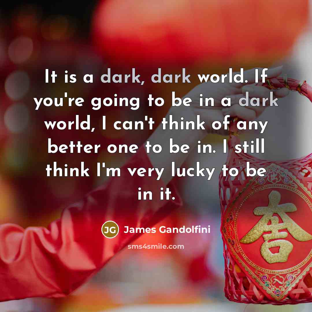 “It is a dark, dark world. If you're going to…” quote by James Gandolfini