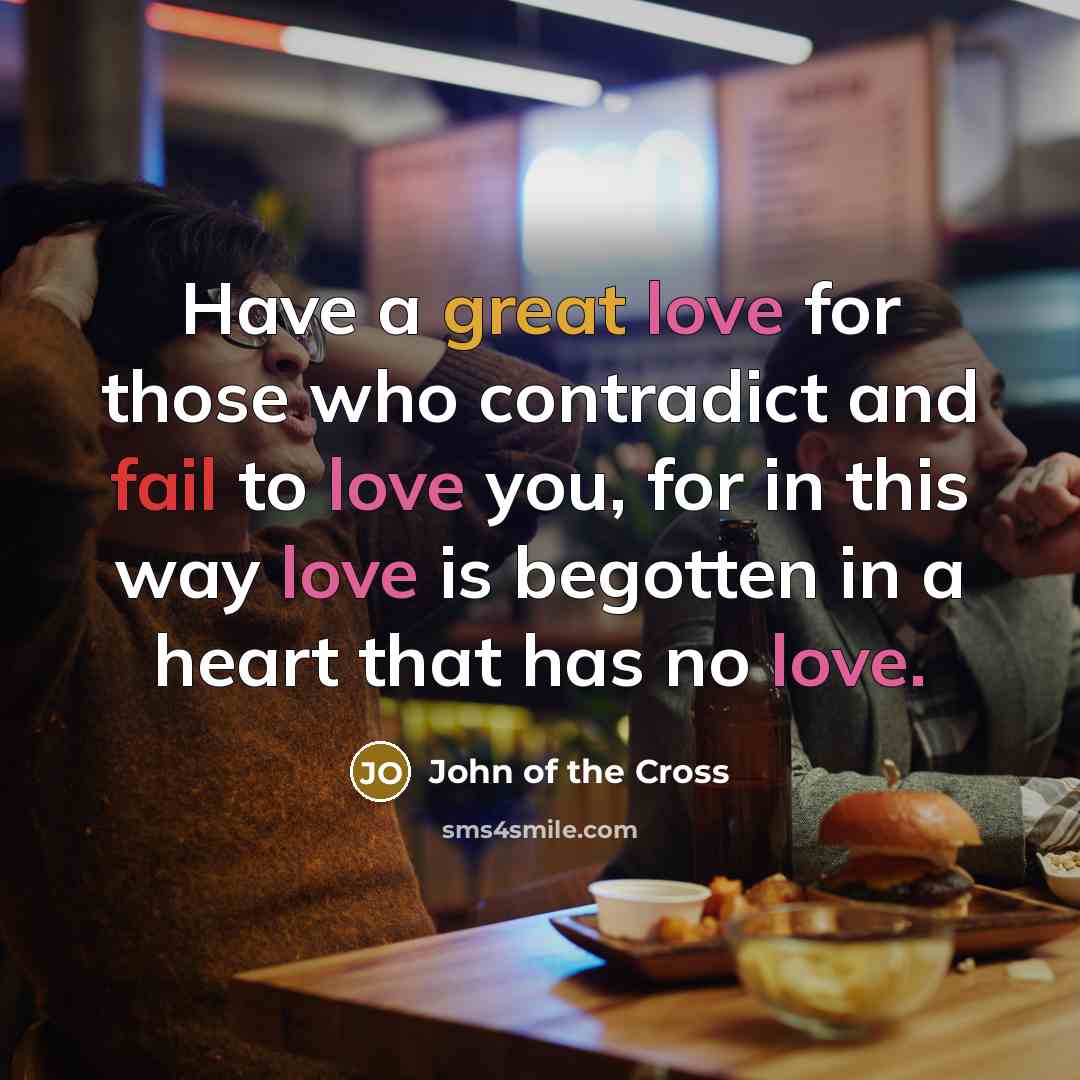 “Have a great love for those who contradict and fail…” quote by John of the Cross