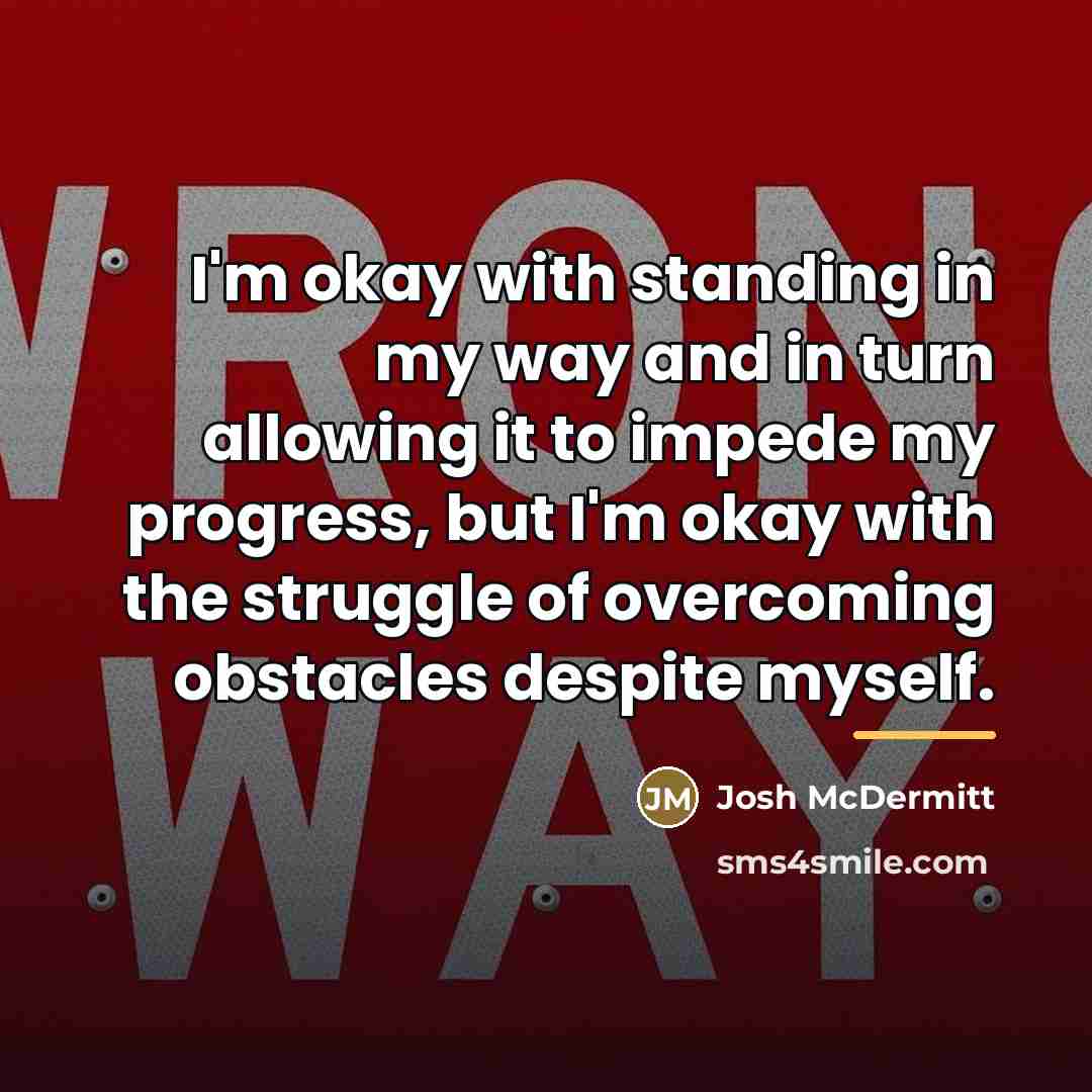 “I'm okay with standing in my way and in turn…” quote by Josh McDermitt