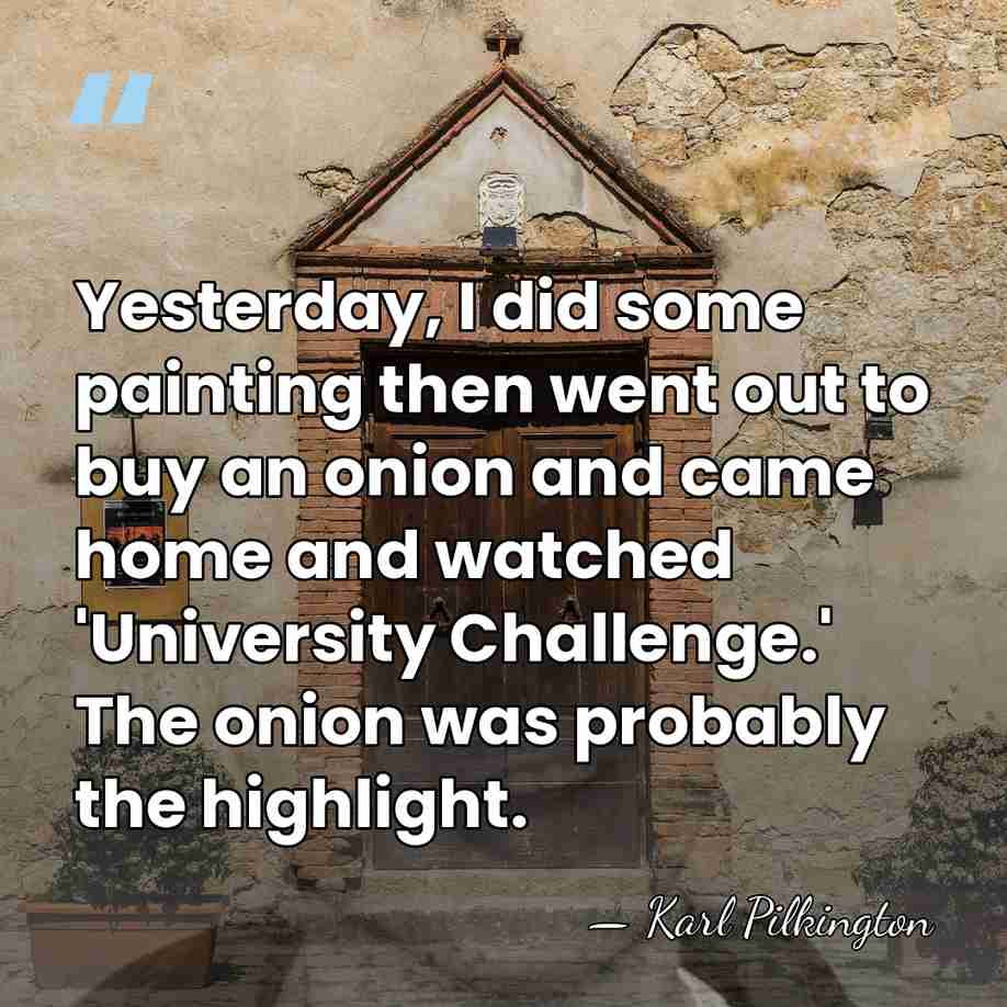 Yesterday, I did some painting then went out to buy an onion&hellip; - Karl Pilkington