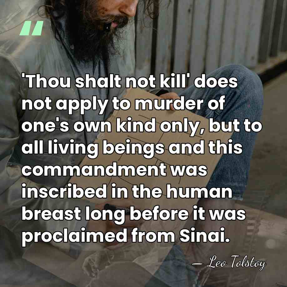 'Thou shalt not kill' does not apply to murder of one's own&hellip; - Leo Tolstoy