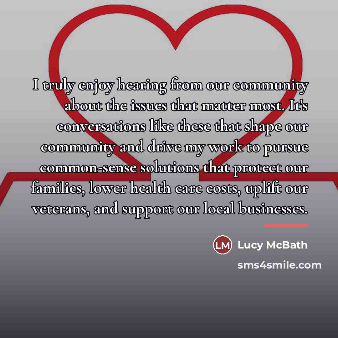 “I truly enjoy hearing from our community about the issues…” quote by Lucy McBath