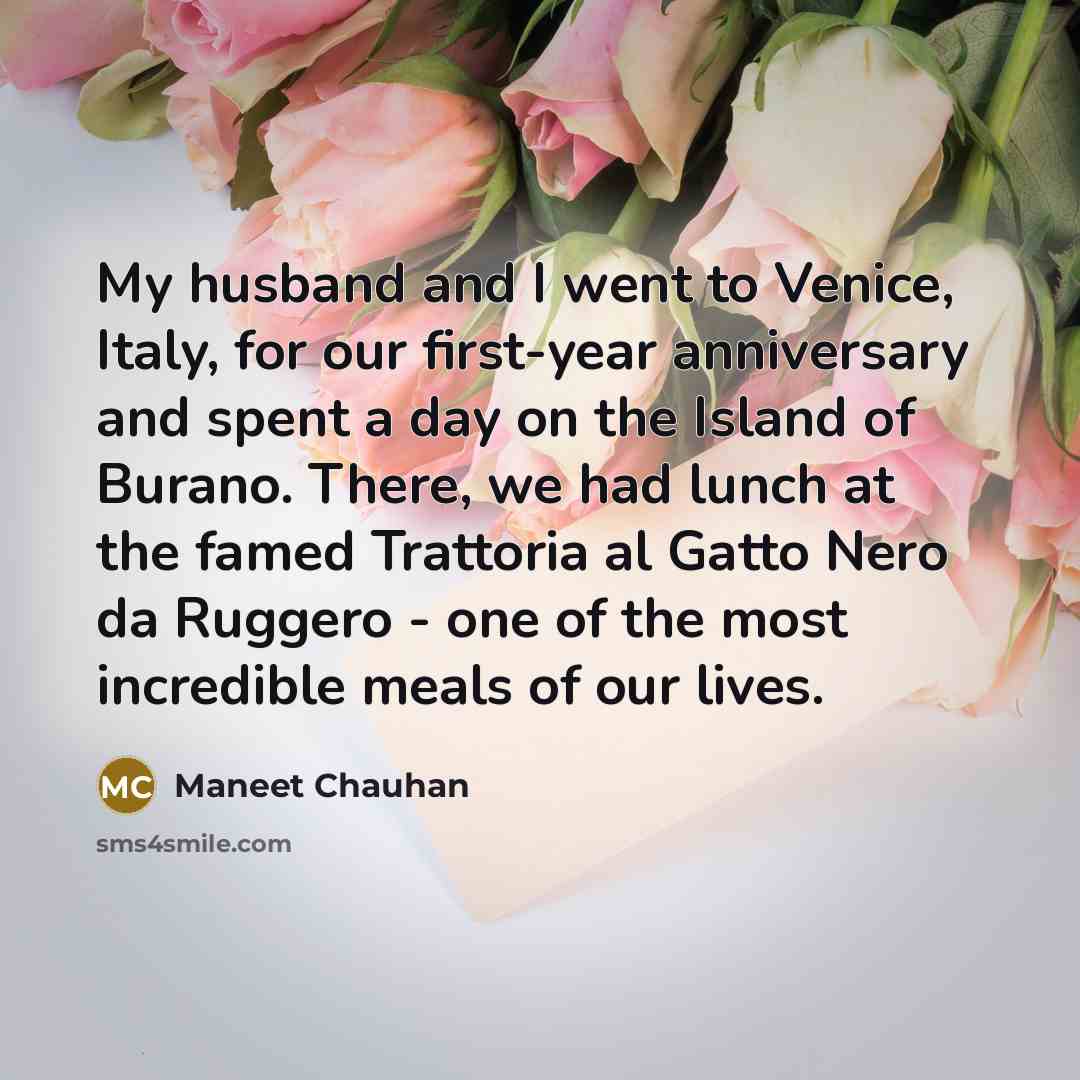 “My husband and I went to Venice, Italy, for our…” quote by Maneet Chauhan