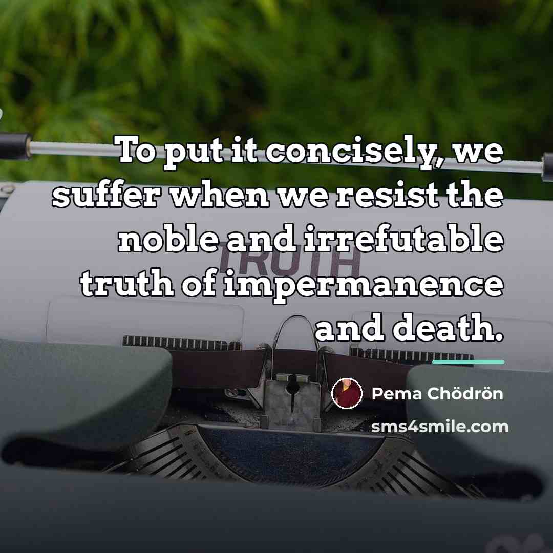 “To put it concisely, we suffer when we resist the…” quote by Pema Chodron