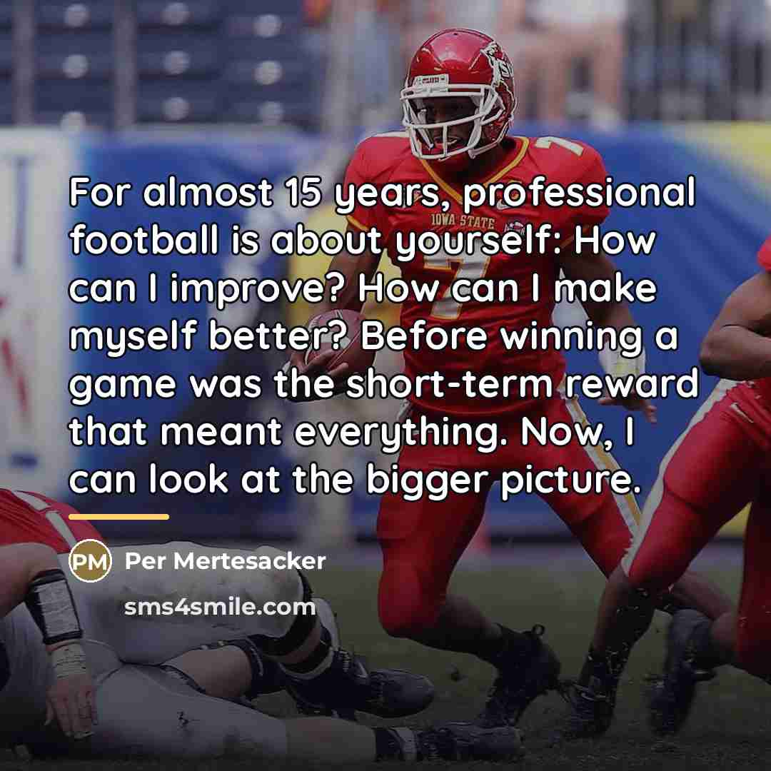 “For almost 15 years, professional football is about yourself: How…” quote by Per Mertesacker