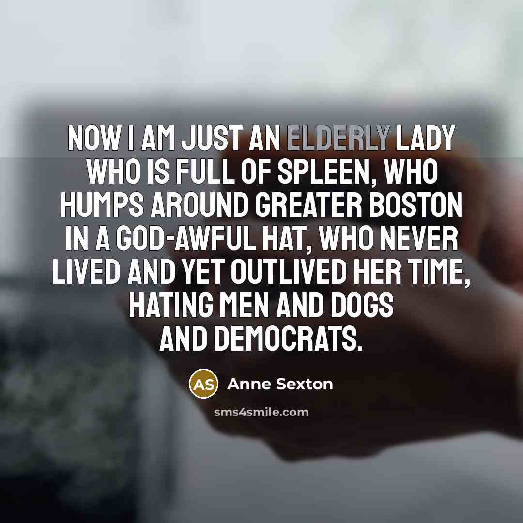 “Now I am just an elderly lady who is full…” quote by Anne Sexton