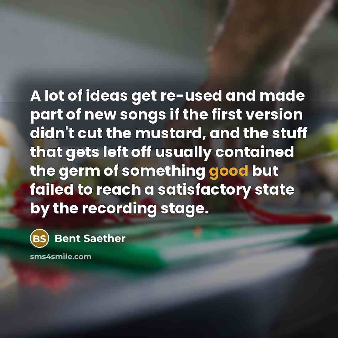“A lot of ideas get re-used and made part of…” quote by Bent Saether