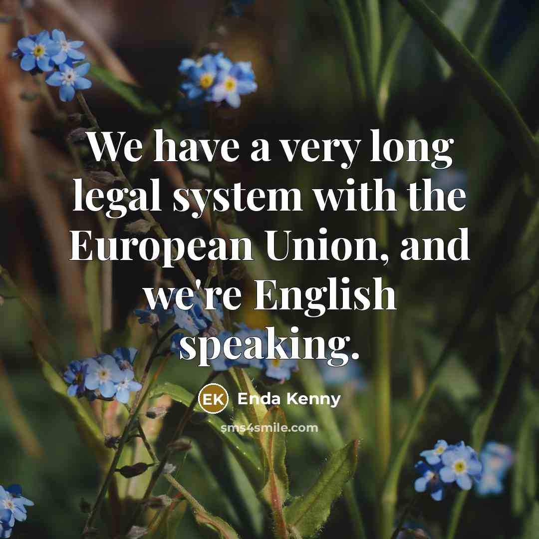 “We have a very long legal system with the European…” quote by Enda Kenny